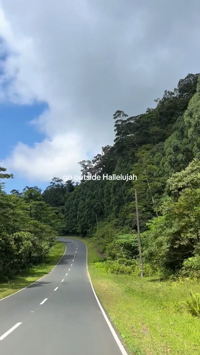 The scenic Marilaque Highway through lush green mountains — the route to La Cabaña